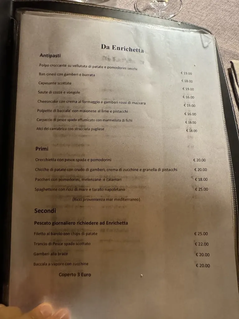 Menu_Da Enrichetta_Isole Tremiti_immagine_1