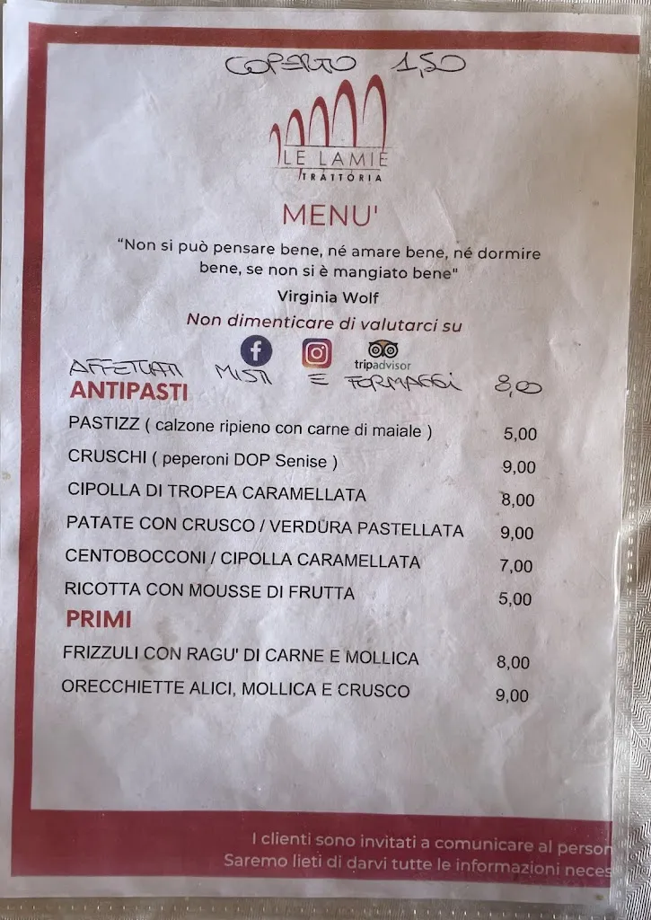 Menu_Trattoria Le Lamie_Lamie_image_1