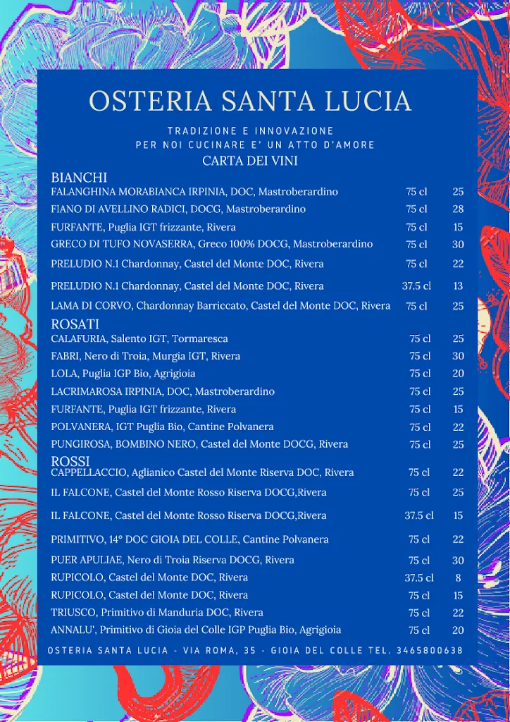 Menu_Osteria Santa Lucia_Gioia del Colle_image_1