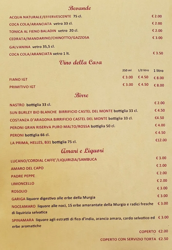 Menu_Trattoria Pugliese / 1888 Lounge Bar_Gioia del Colle_image_4