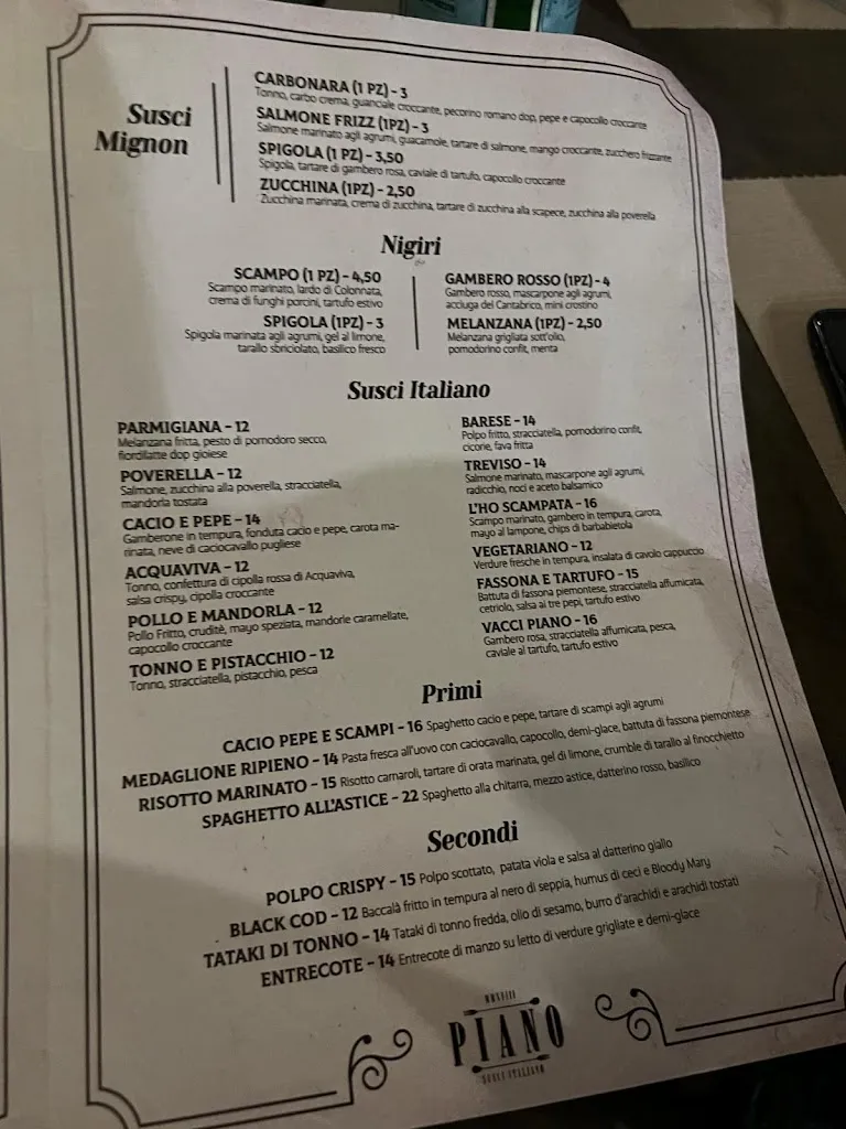 Menu_Piano - Susci Italiano_Gioia del Colle_image_1