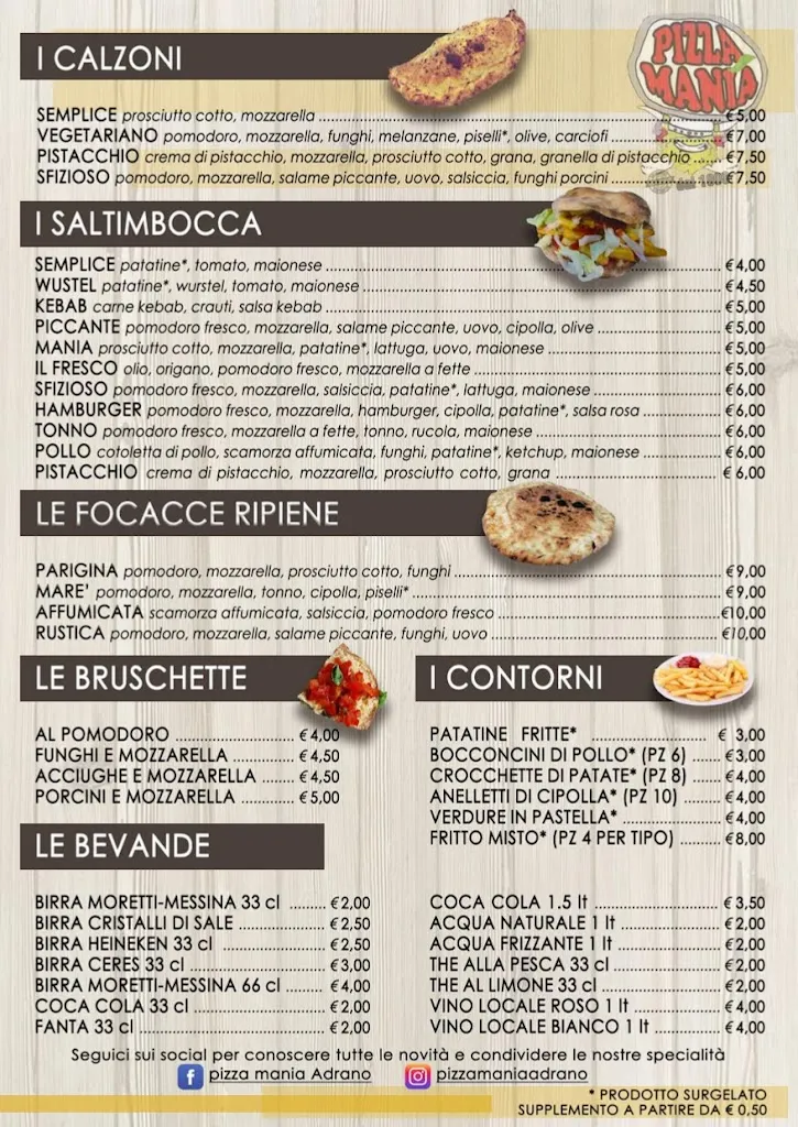 Menu_Pizza Mania Adrano_Adrano_imagen_1