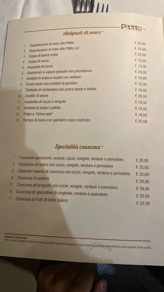 Menü_Pititto Ristorante_Agrigento_Bild_2