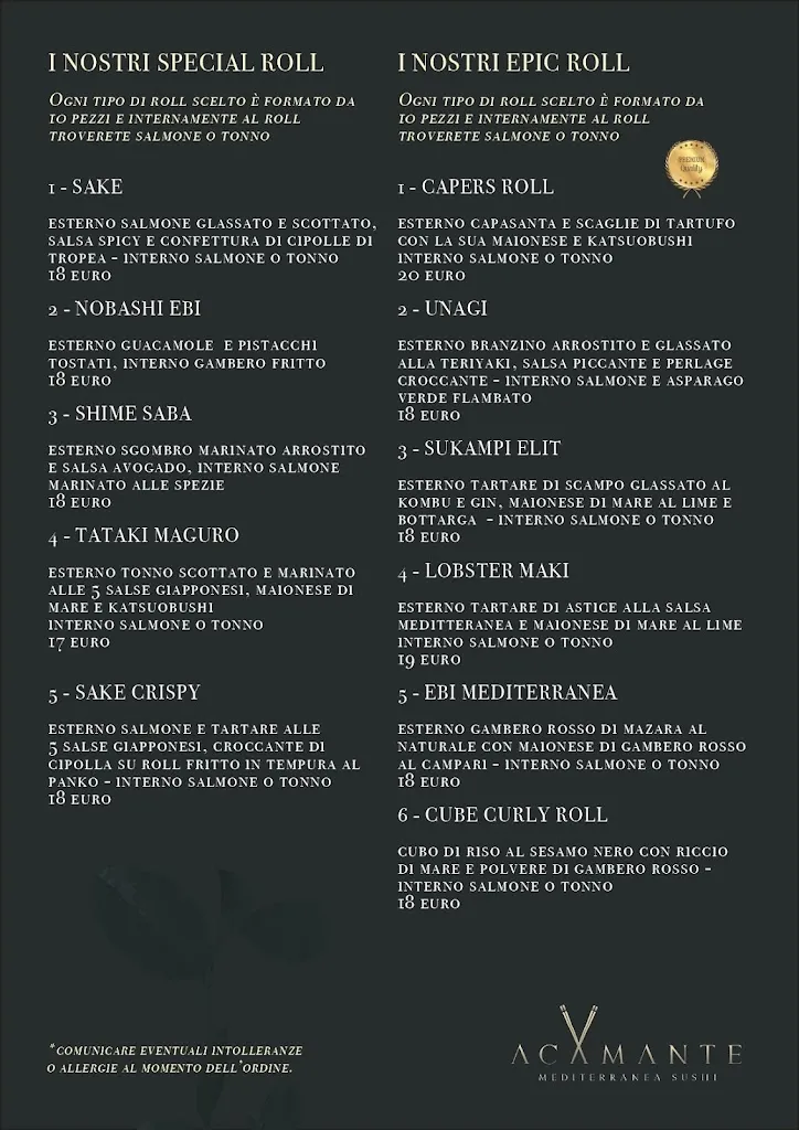 Menu_Acamante restaurant food and drink_Agrigento_image_3