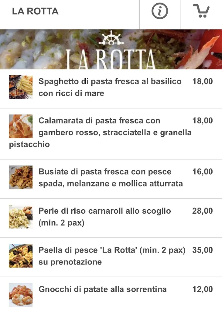 Menu_La Rotta Rooms, Restaurant and Cocktail bar_Agrigento_image_1