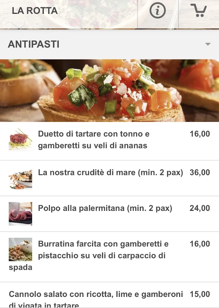 Menu_La Rotta Rooms, Restaurant and Cocktail bar_Agrigento_image_3