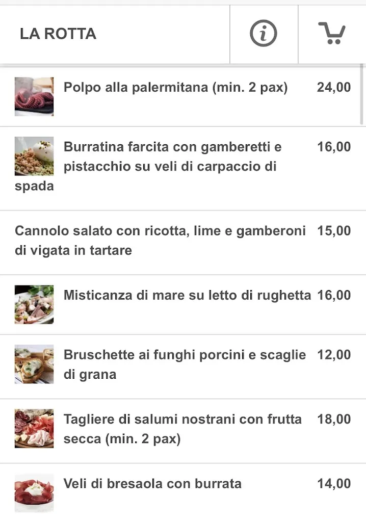 Menu_La Rotta Rooms, Restaurant and Cocktail bar_Agrigento_image_4