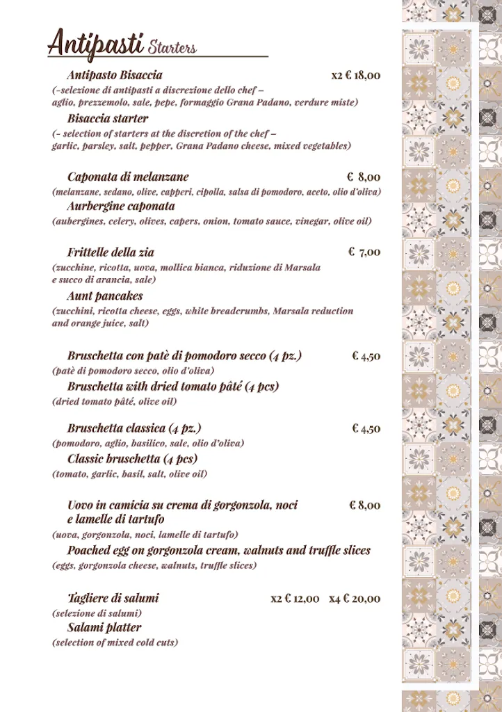 Menu_La Bisaccia Ristorante Cucina Rurale_Alcamo_image_2