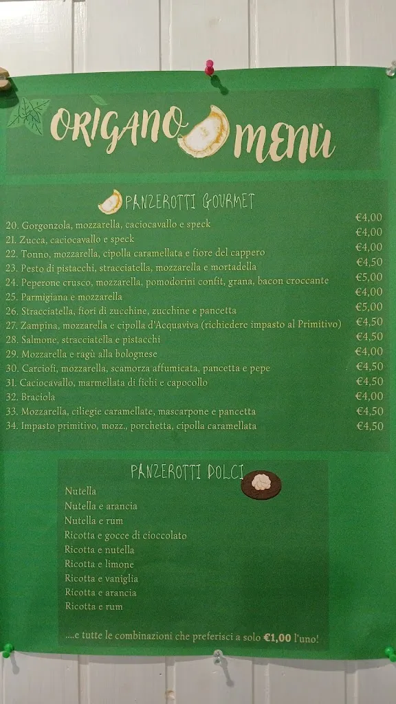 Menu_Origano Panzerotti&dintorni_Gioia del Colle_immagine_1