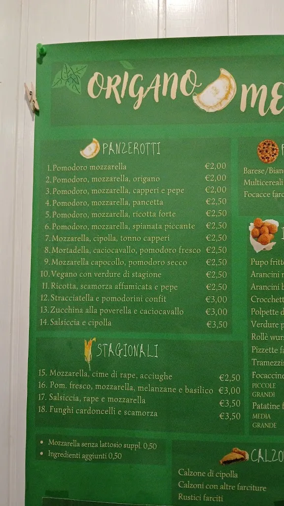 Menu_Origano Panzerotti&dintorni_Gioia del Colle_immagine_2