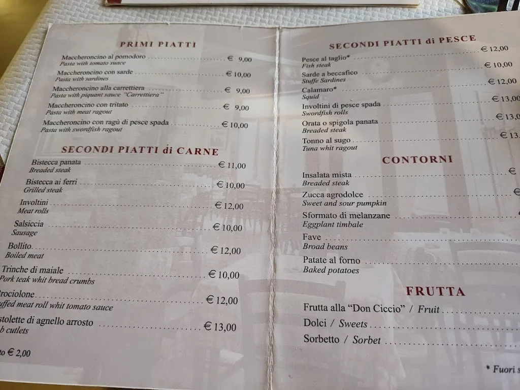 Menu_Trattoria Don Ciccio, Bagheria_Altavilla Milicia_image_1
