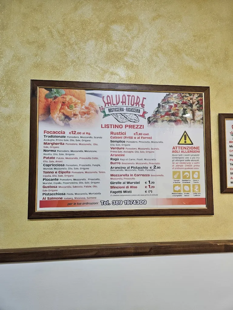 Menu_ROSTICCERIA - FOCACCERIA DA SALVATORE_Barcellona Pozzo di Gotto_image_1