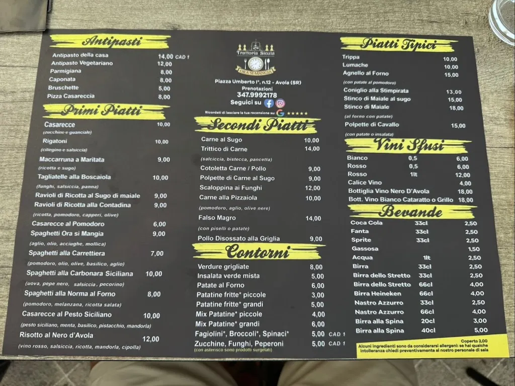 Menu_A Trattoria Pizzeria Sicula - Avola_Avola_image_1