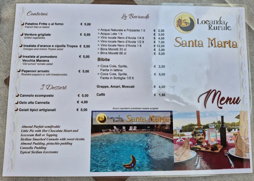 Menu_Ristorante @ Locanda Santa Marta Mallia_Avola_image_2