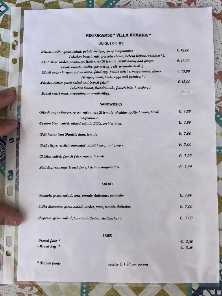 Menu_Lido Ristorante Villa Romana_Avola_image_1