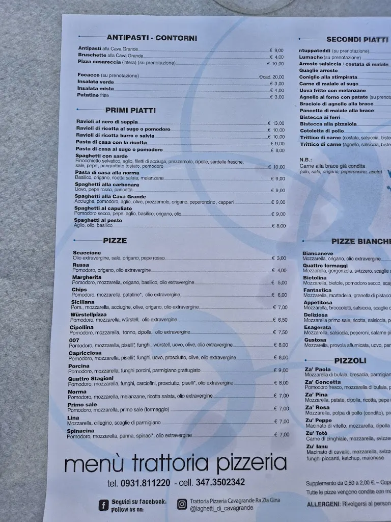 Menu_Bar trattoria Pizzeria Cava Grande Ra Zia Gina_Avola_image_2
