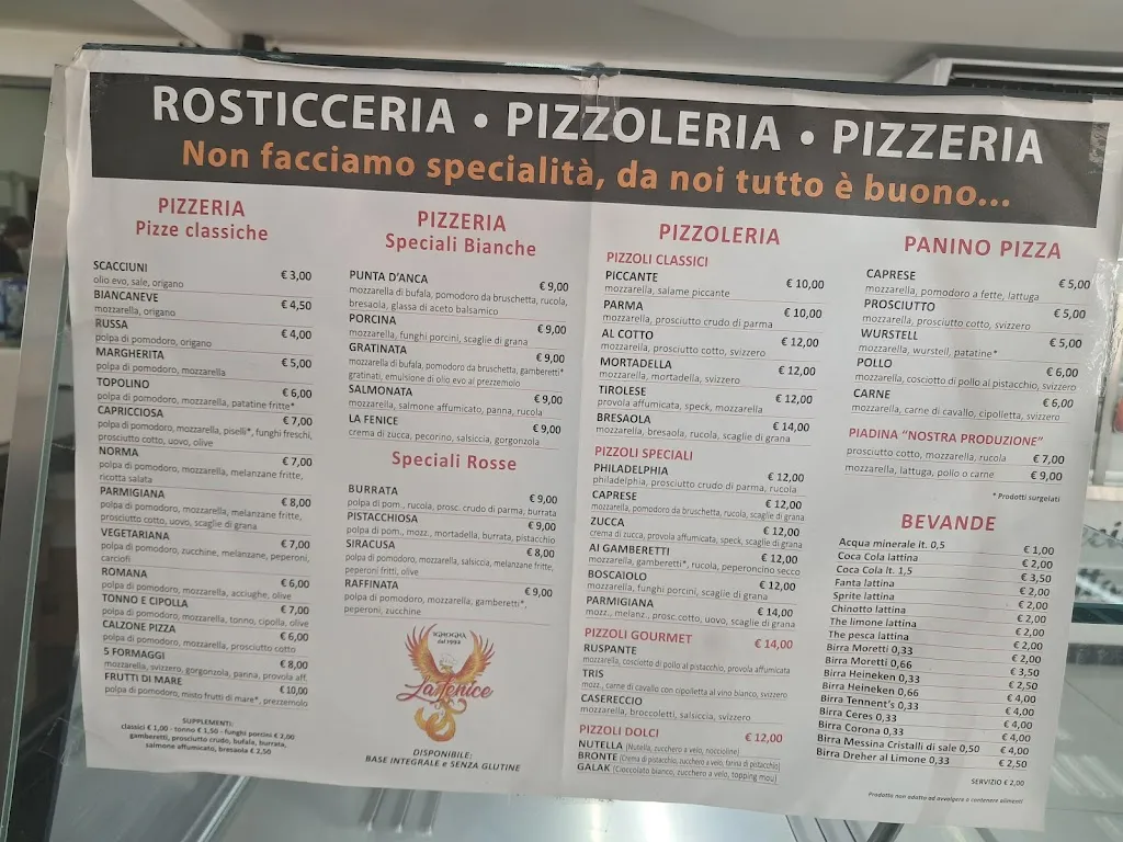 Menu_Rosticceria Pizzeria Pizzoleria La Fenice di Ignogna - Avola_Avola_image_1