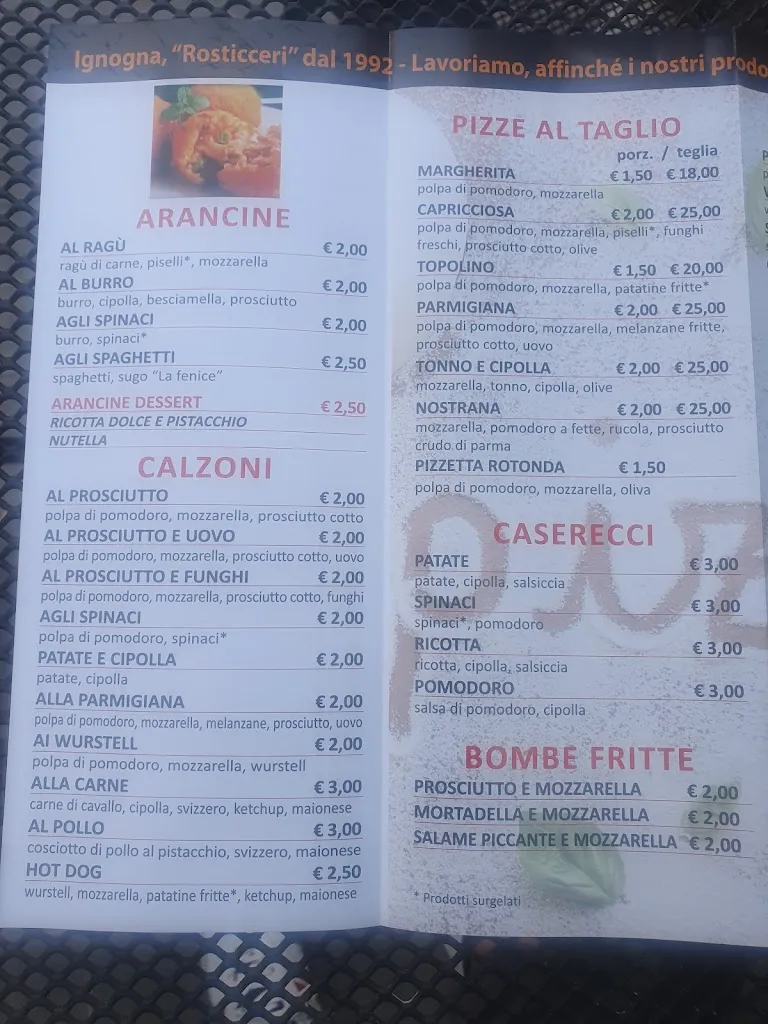 Menu_Rosticceria Pizzeria Pizzoleria La Fenice di Ignogna - Avola_Avola_image_4