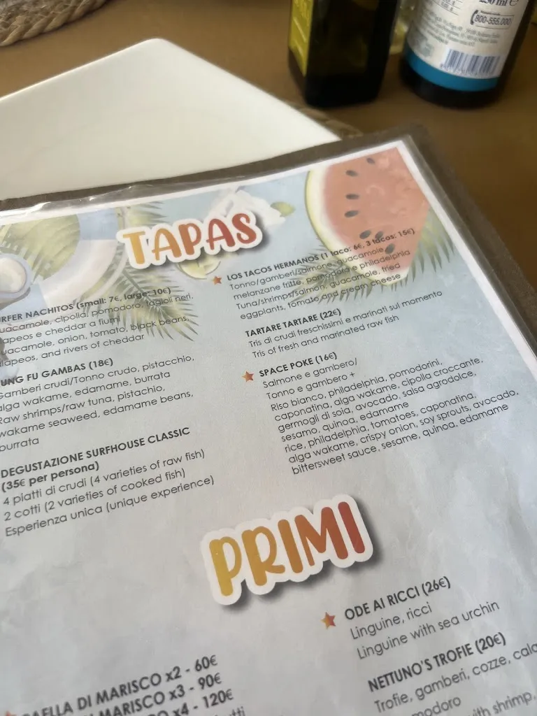 Menu_Surf House Sicily_Brucoli_image_1