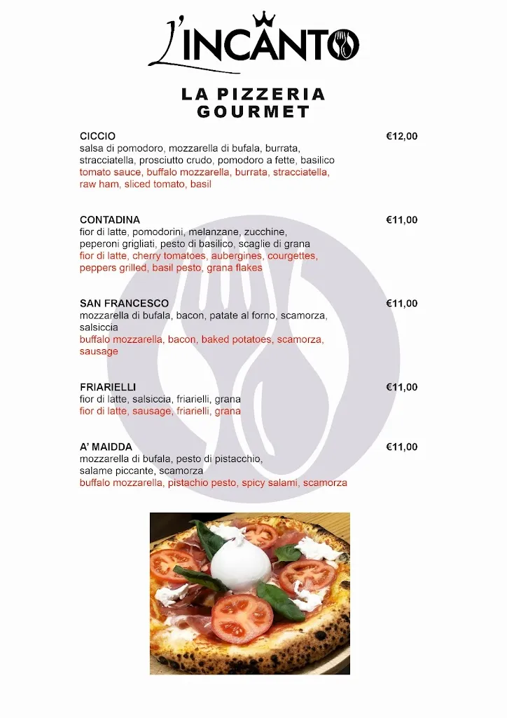 Menu_L'Incanto Pizzeria Gourmet #Apericena #Ristorante solo su Prenotazione entro le ore 18:00 #Pizza Senza Glutine_Caltagirone_image_3