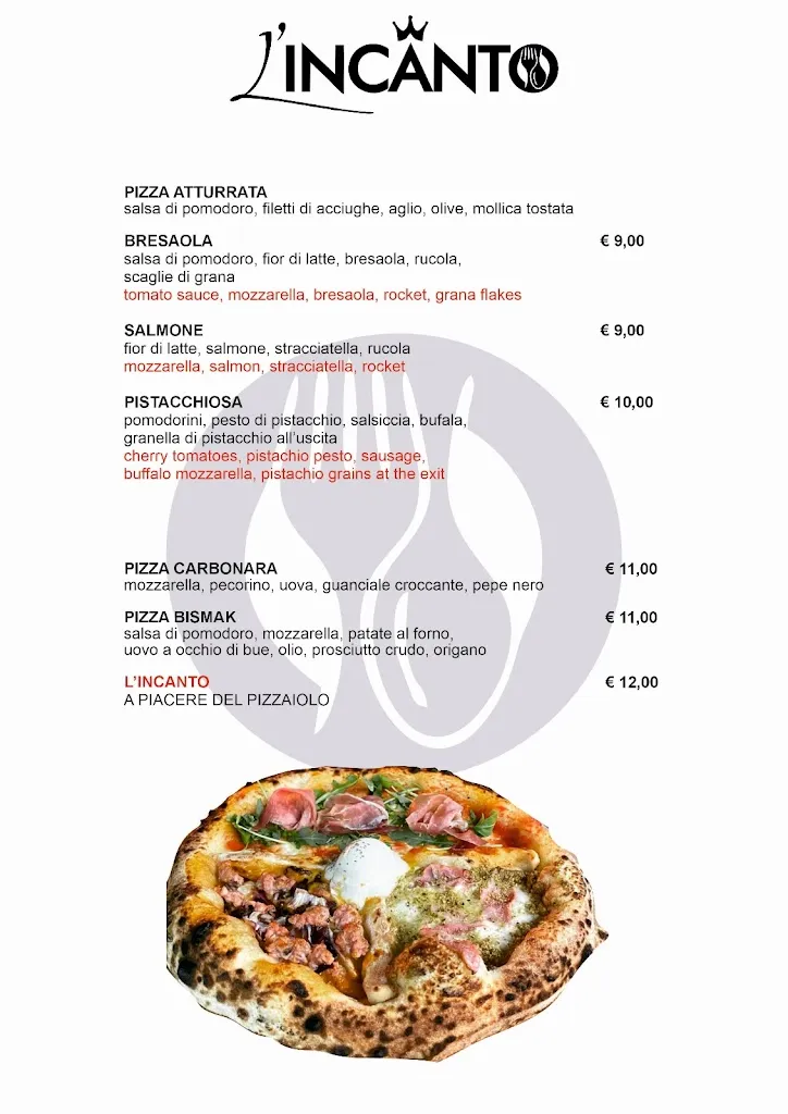 Menu_L'Incanto Pizzeria Gourmet #Apericena #Ristorante solo su Prenotazione entro le ore 18:00 #Pizza Senza Glutine_Caltagirone_image_4