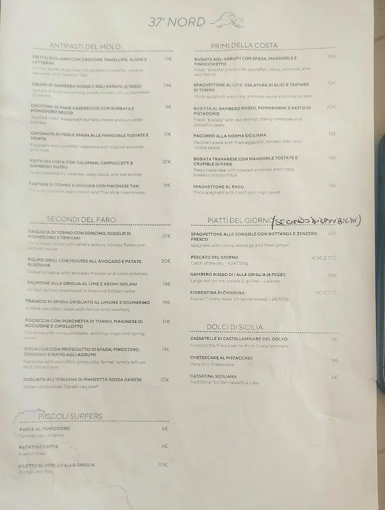 Menu_37’ NORD Bar & Restaurant_Campobello di Mazara_image_1