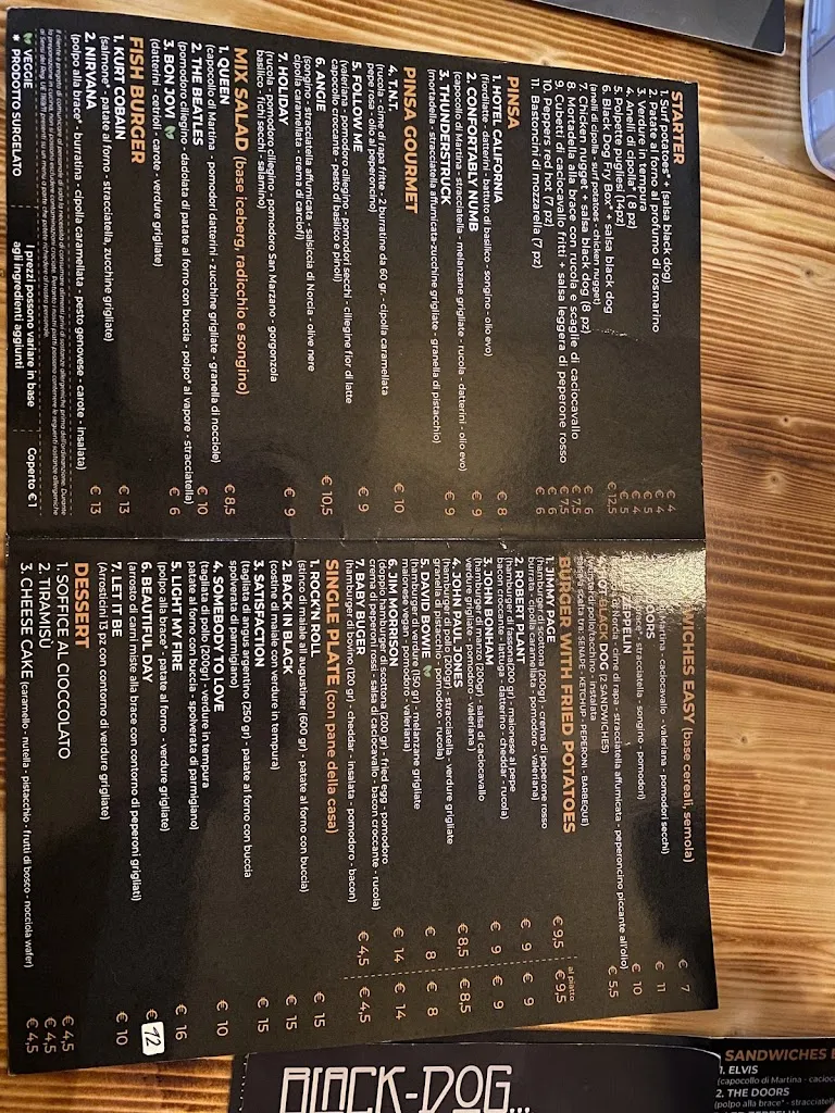 Menu_Black Dog rocknfood | Pub, braceria, friggitoria_Latiano_image_2