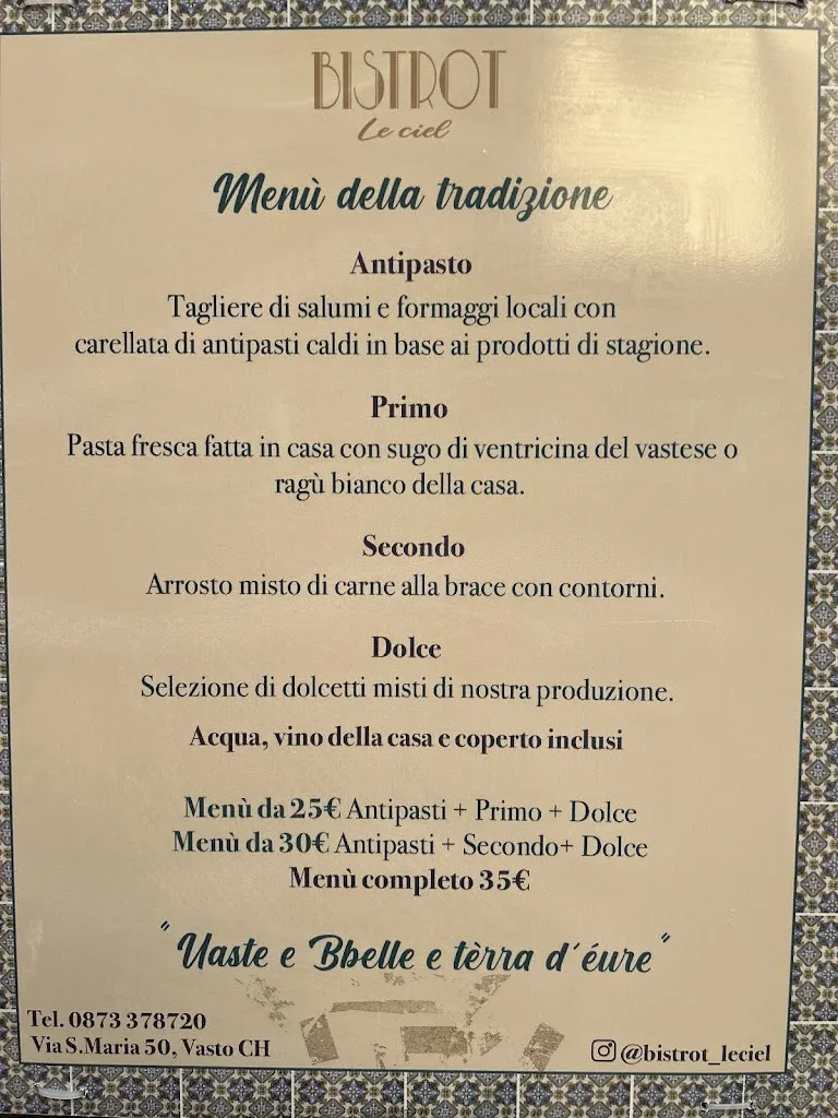 Menü_Bistrot Le Ciel_Casalbordino-Miracoli_Bild_1