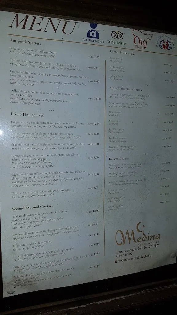 Menu_Medina Restaurant_Caltanissetta_image_1