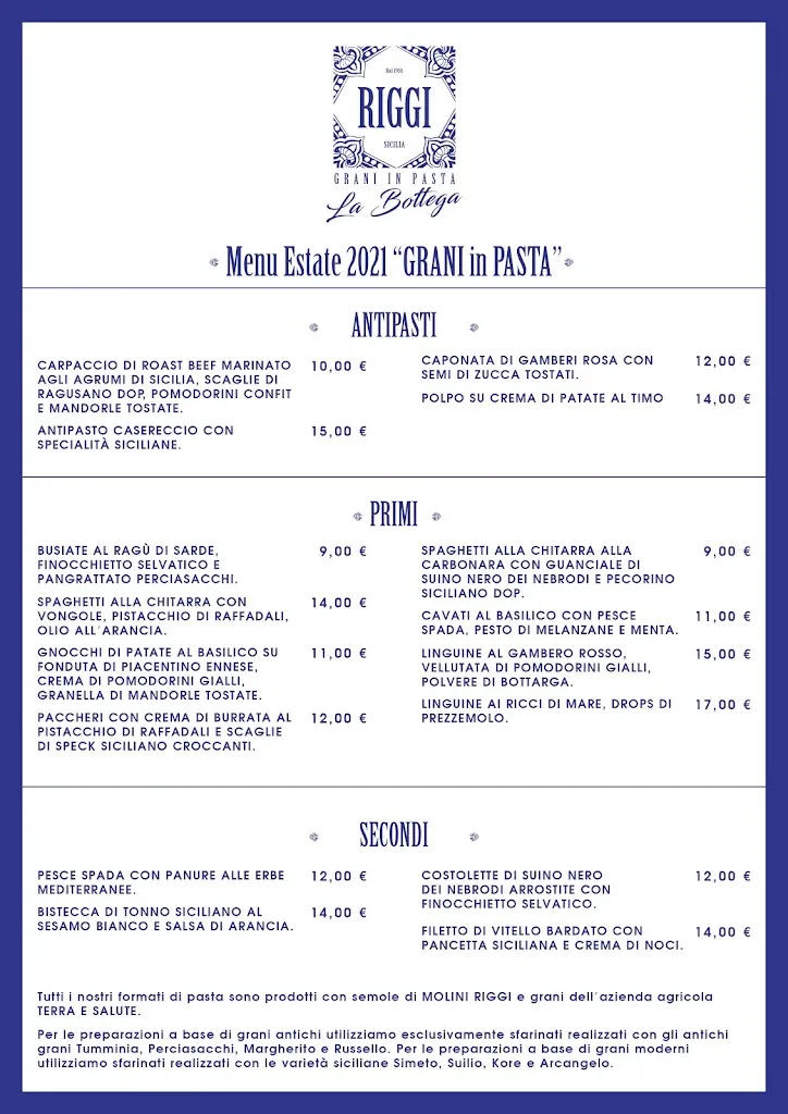 Menu_Grani in Pasta - Pastificio Ristorante_Caltanissetta_image_1