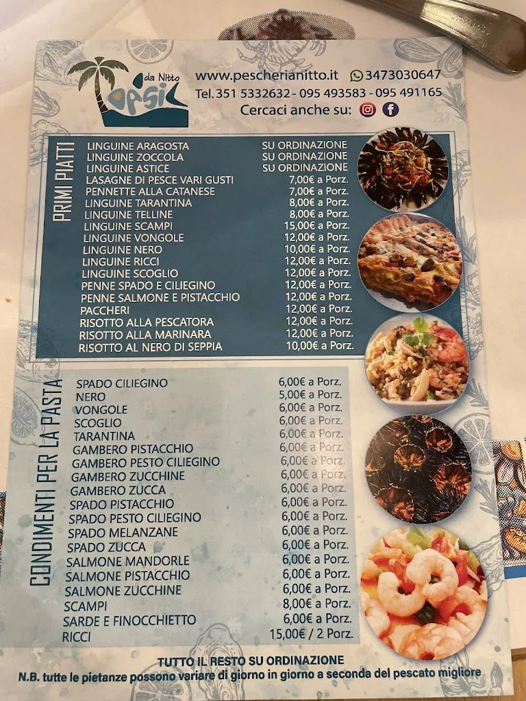 Menu_Oasis Frutti di Mare da Nitto_Canalicchio_immagine_2