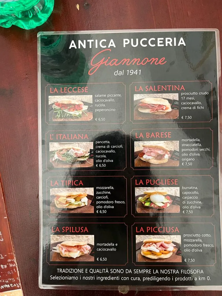 Menu_Antica Pucceria Giannone dal 1941_Lecce_image_4