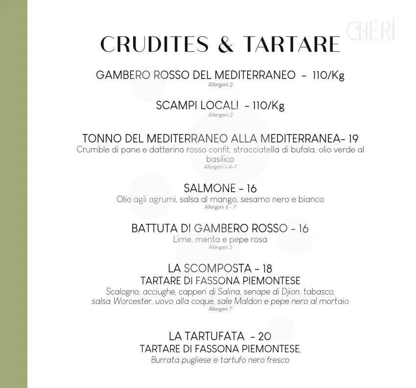 Menu_Chèri - Ristorante - Bistrot - Champagne bar - Cocktail bar - Aperitivo - Capo d'Orlando_Capo d'Orlando_image_2