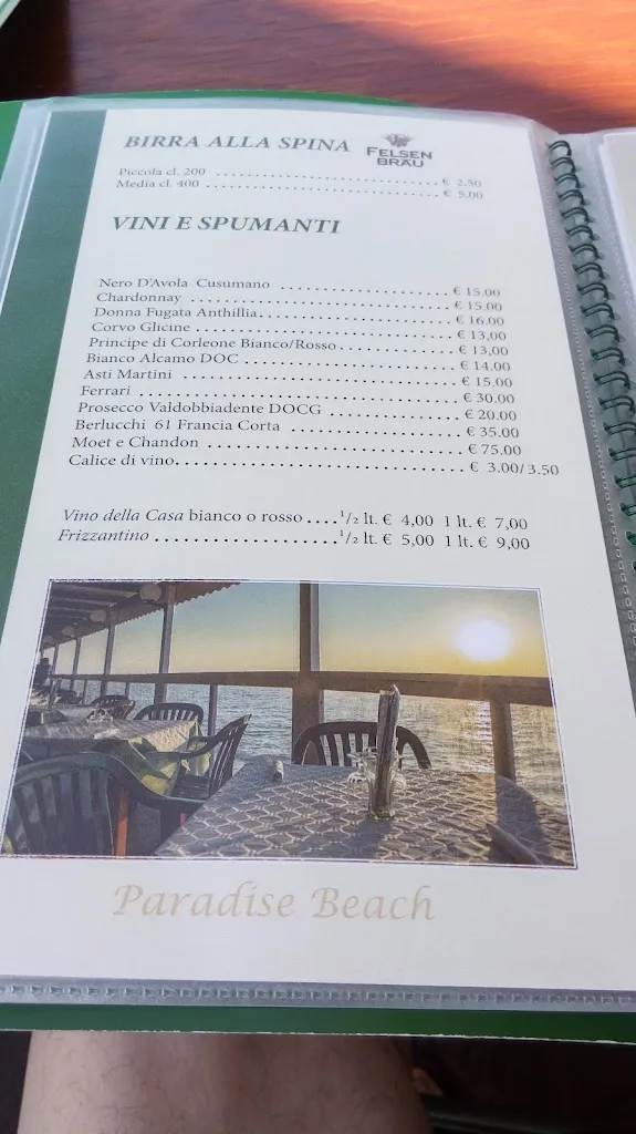 Menu_Lido Paradise Beach_Capo d'Orlando_image_2