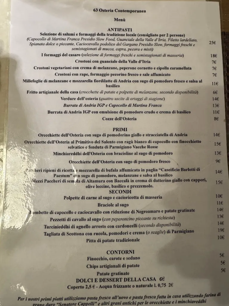 Menu_63 Osteria Contemporanea_Lecce_image_2