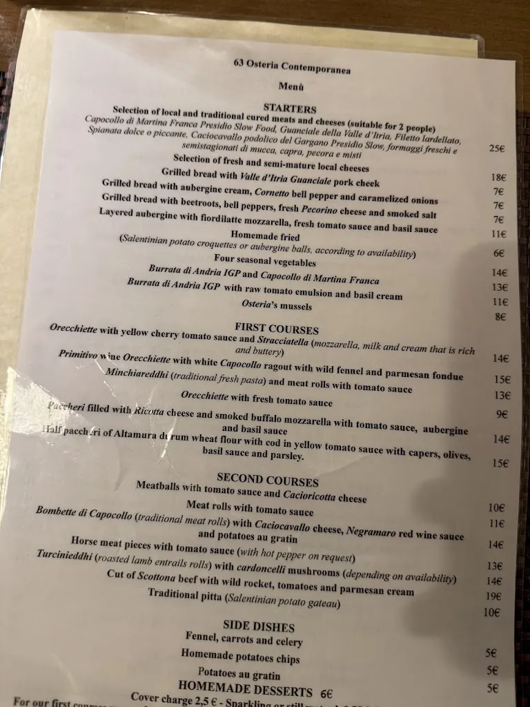 Menu_63 Osteria Contemporanea_Lecce_image_4