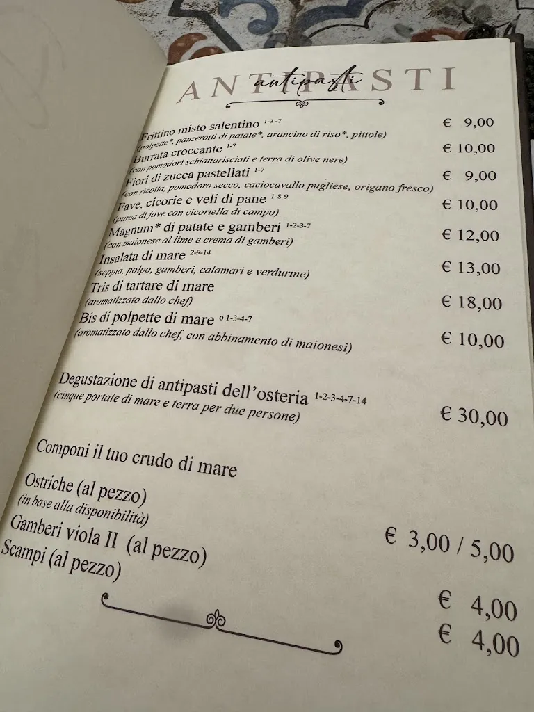 Menu_Dedo Osteria_Lecce_immagine_1