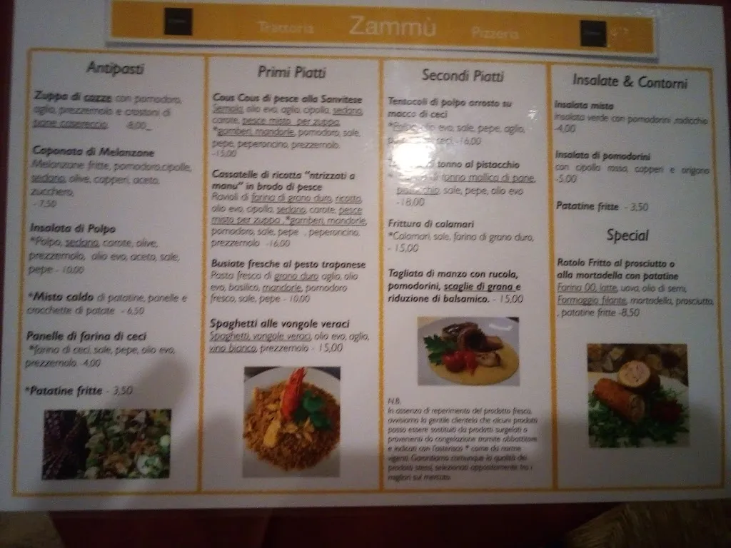Menu_Trattoria Pizzeria Zammu'_Castelluzzo_image_3