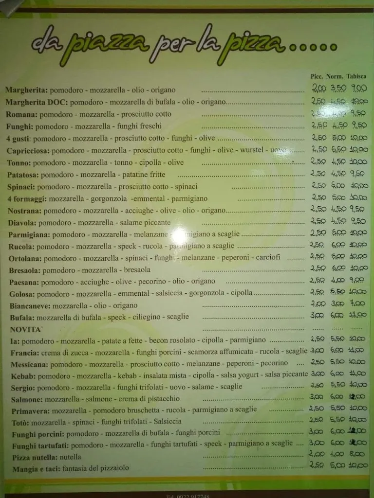 Menu_Da Piazza Per La Pizza Di Vincenzo Piazza_Casteltermini_image_1
