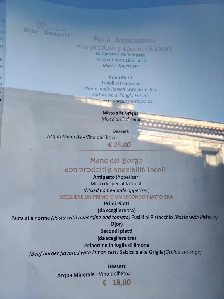 Menu_RISTORANTE SINE TEMPORE_Castiglione di Sicilia_image_1