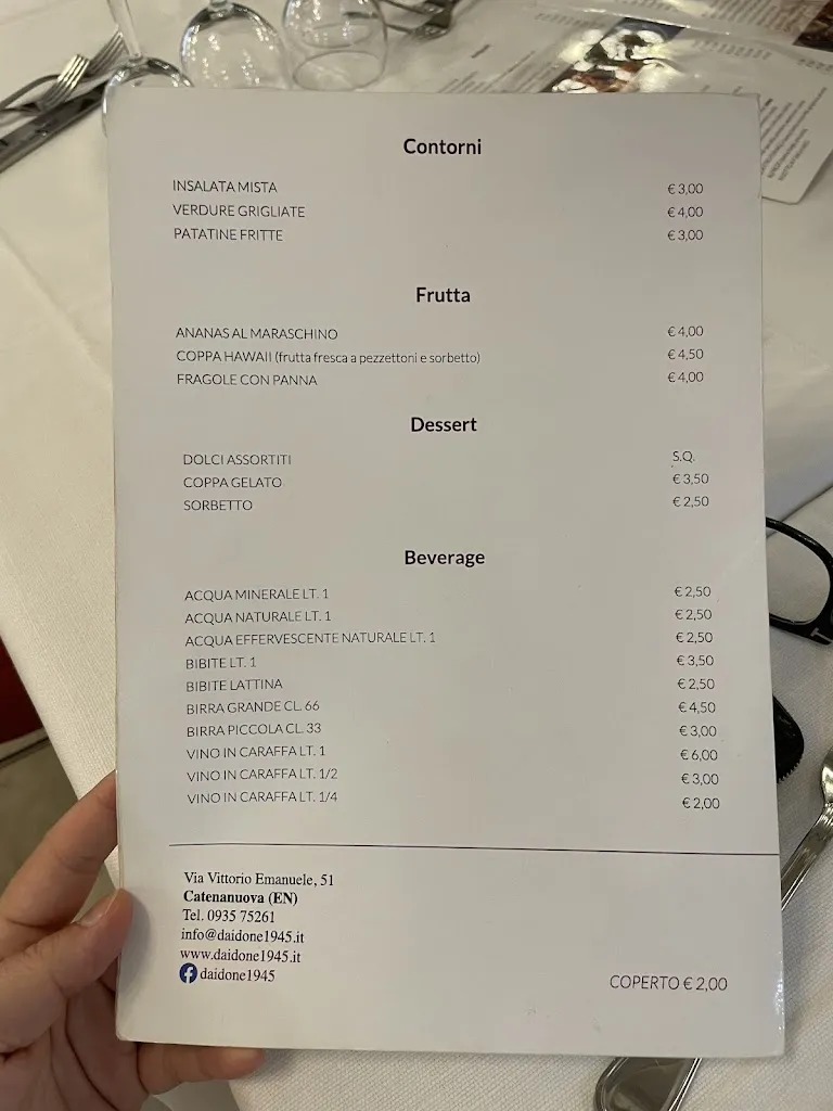 Menu_Daidone 1945 Bar Pasticceria e Ristorante_Catenanuova_image_1