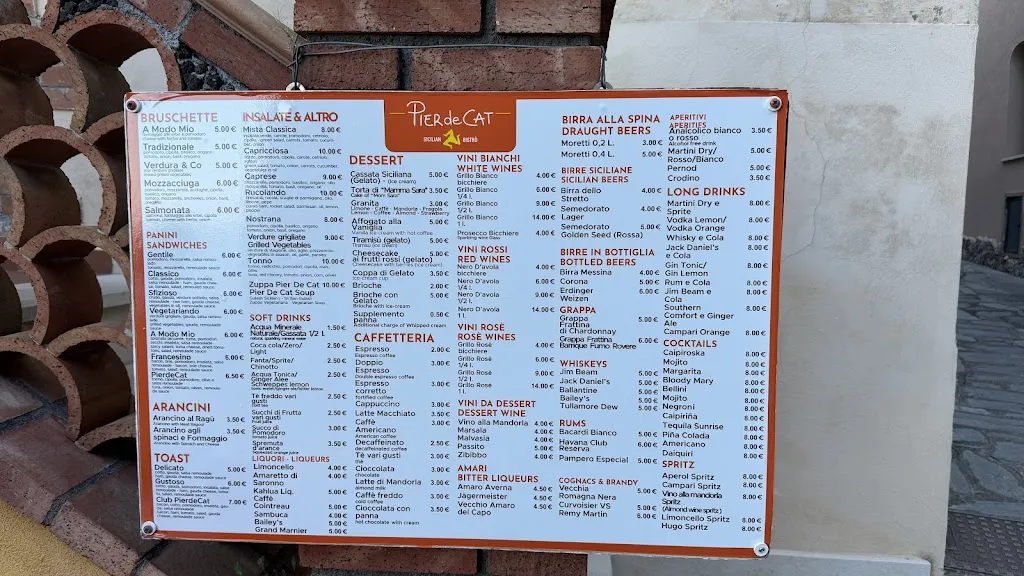 Menu_PierdeCat Sicilian Bistrò di Saglimbene Piero_Castelmola_immagine_1