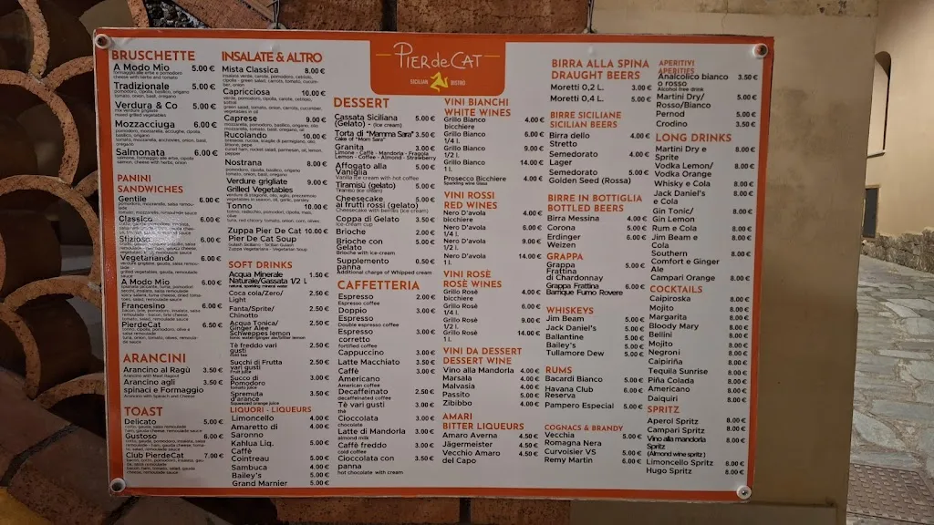 Menu_PierdeCat Sicilian Bistrò di Saglimbene Piero_Castelmola_immagine_2