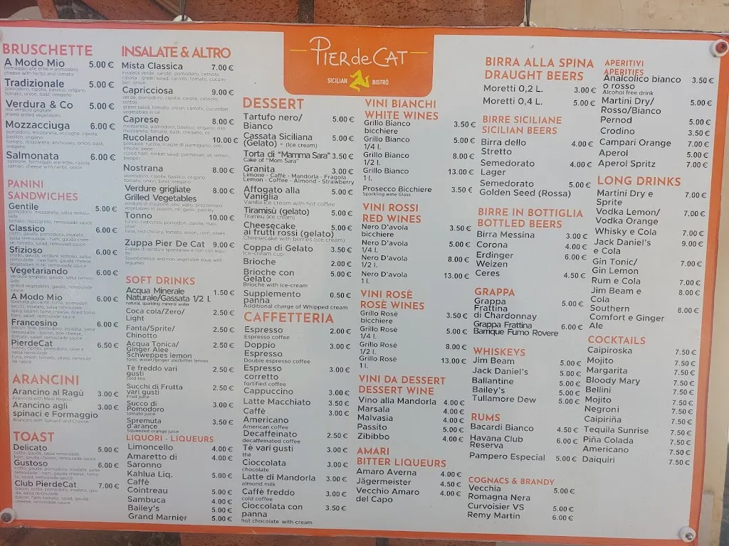 Menu_PierdeCat Sicilian Bistrò di Saglimbene Piero_Castelmola_immagine_4