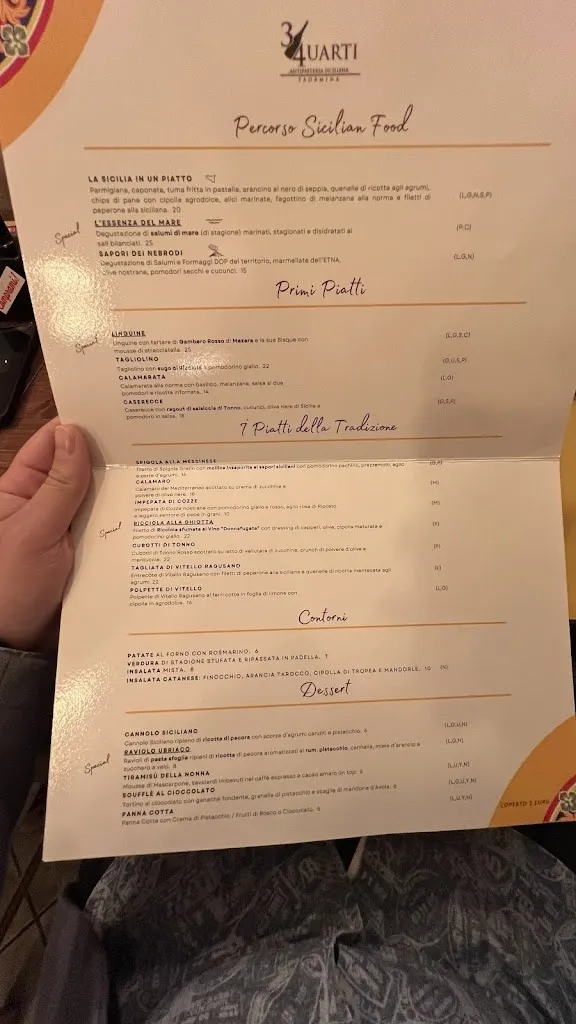 Menu_TreQuarti Taormina Antipasteria Siciliana_Castelmola_image_4