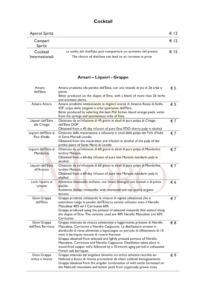 Menu_Terrazza Moro - Ristorante & Wine Bar_Castelmola_image_1