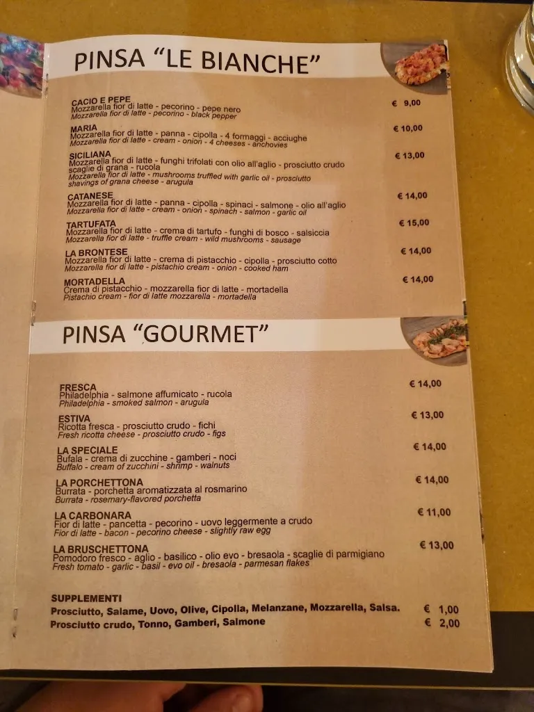 Menu_Che bella pinsa