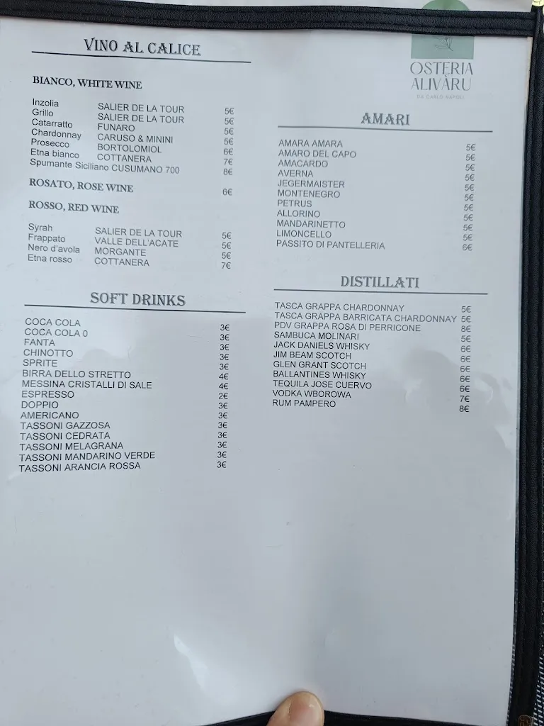 Menu_Osteria Alivàru da Carlo Napoli_Ciaculli_immagine_1