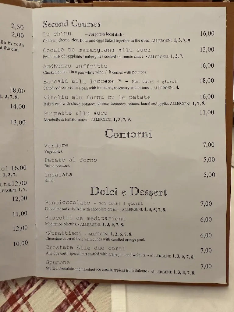 Menu_Alle due Corti Puglia Heritage Restaurant_Lecce_immagine_4