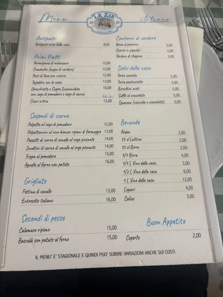 Menu_Le Zie Trattoria Casereccia_Lecce_image_2